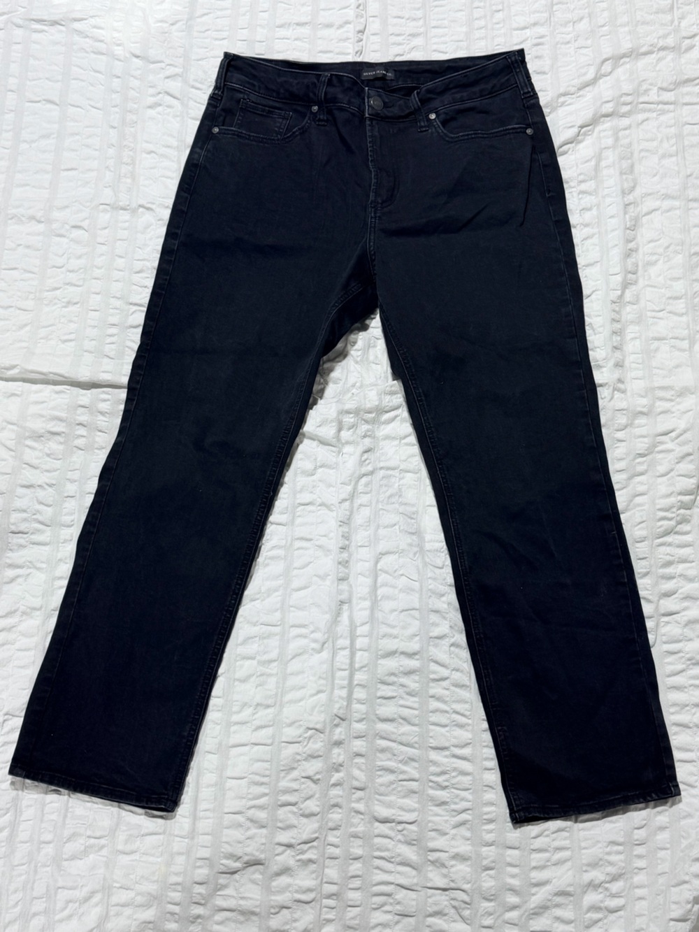 Silver jeans Co. black straight leg jeans washed black Womens size 34